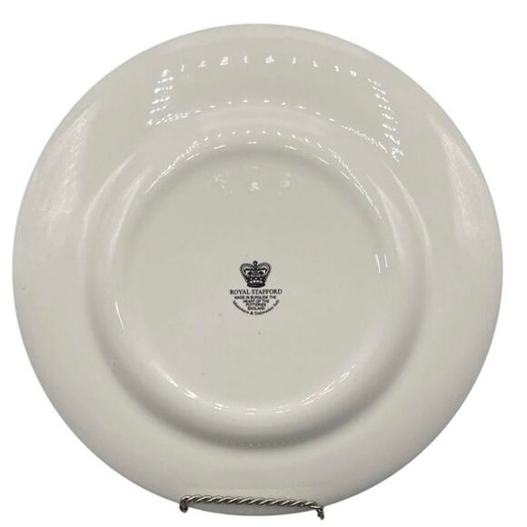 Red Poppy Dinner Plates 11.25" Royal Stafford Burslem England Flower Garden - Picture 2 of 4